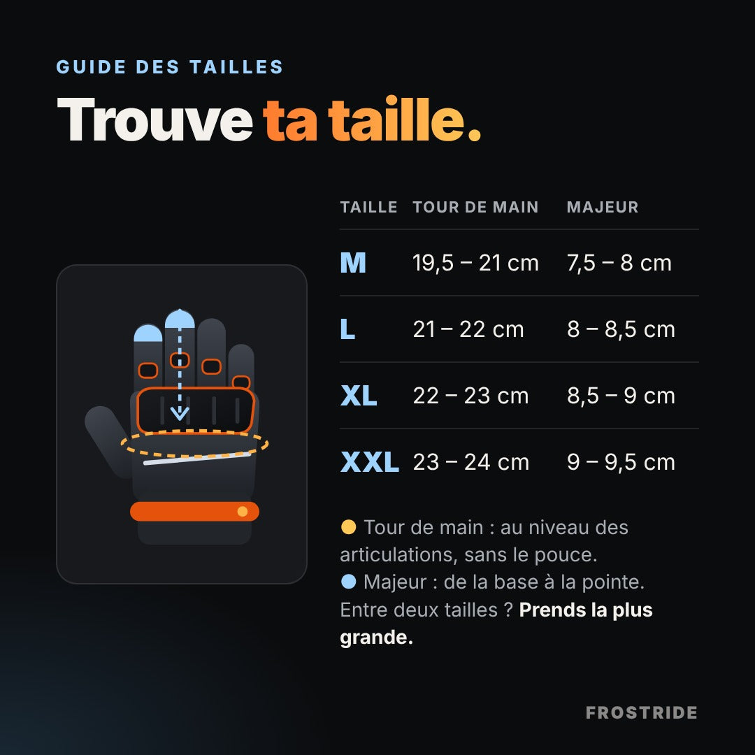 Guide des tailles M, L, XL, XXL
