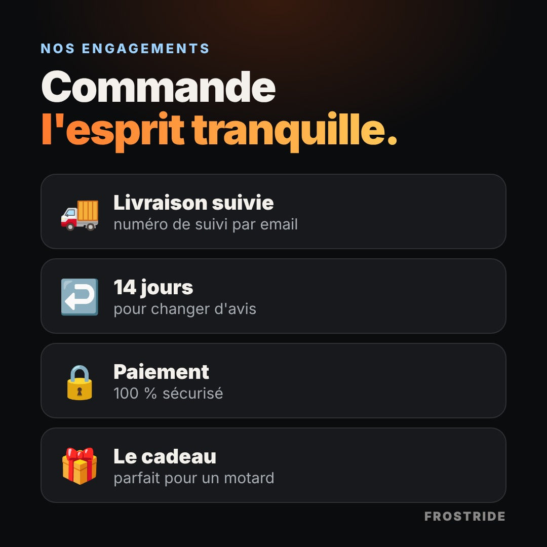 Livraison suivie, retour sous 14 jours, paiement sécurisé